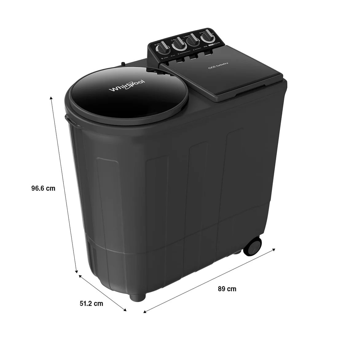 Whirlpool Ace Turbo Dry Xtraa 8.5 Kg Semi Automatic Washing Machine Grey Dazzle (30352)