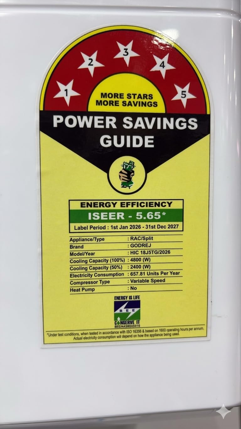 Godrej 18J5TG WA 1.5 Ton 5 Star Inverter Split Air Conditioner