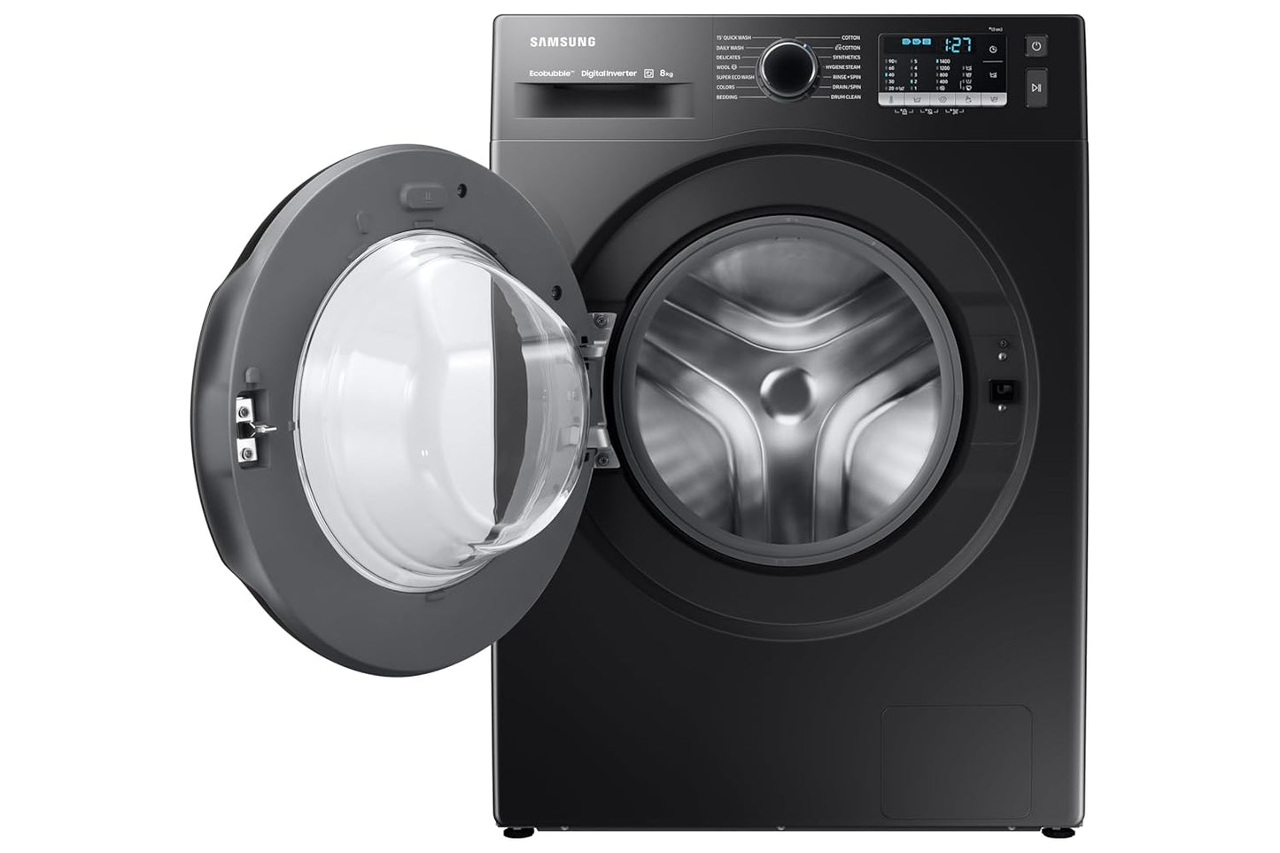 Samsung 8 kg, Hygiene Steam with Inbuilt Heater, Digital Inverter, Fully-Automatic Front Load Washing Machine (WW80TA046AB1TL, Black)
