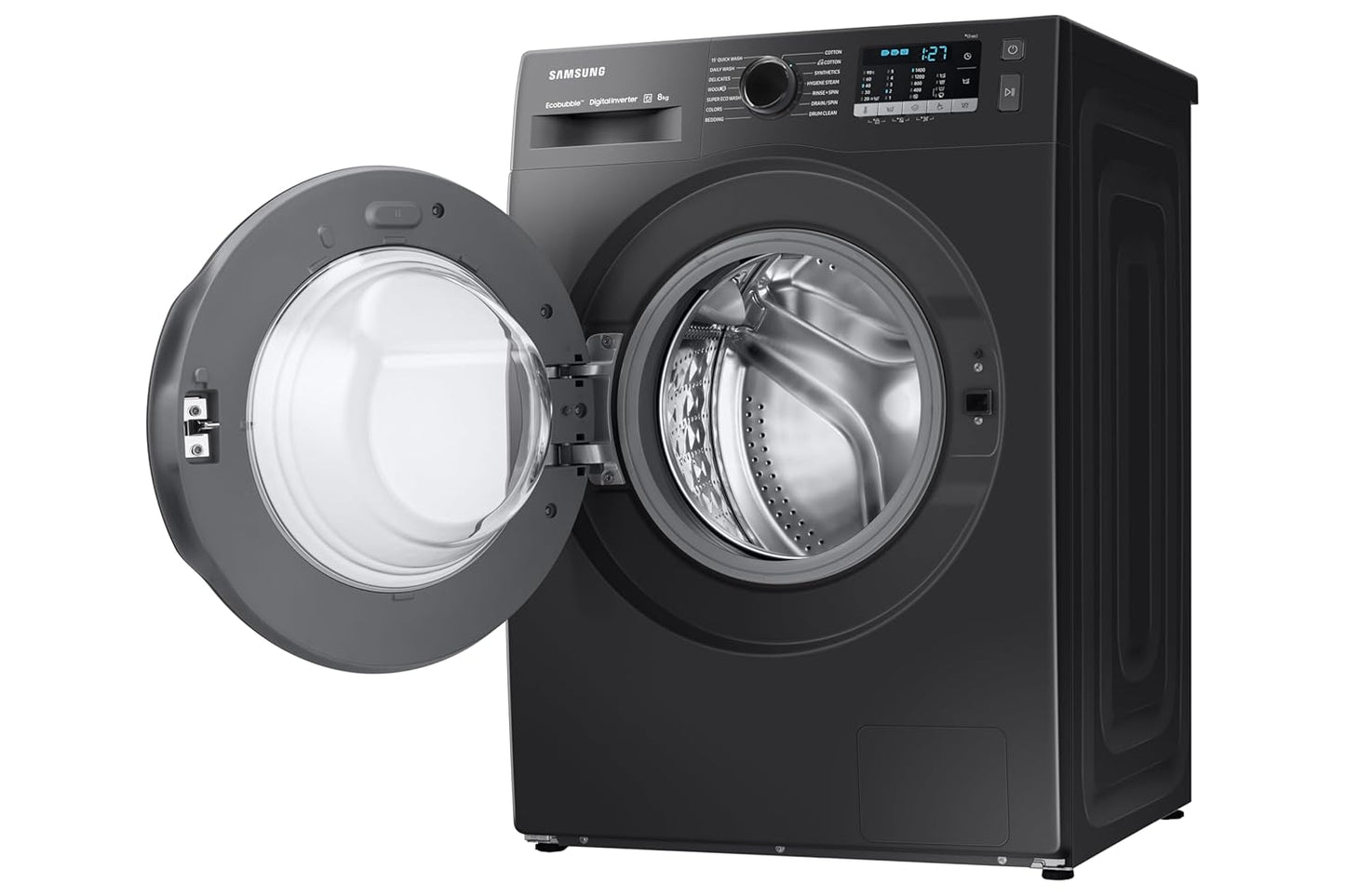 Samsung 8 kg, Hygiene Steam with Inbuilt Heater, Digital Inverter, Fully-Automatic Front Load Washing Machine (WW80TA046AB1TL, Black)