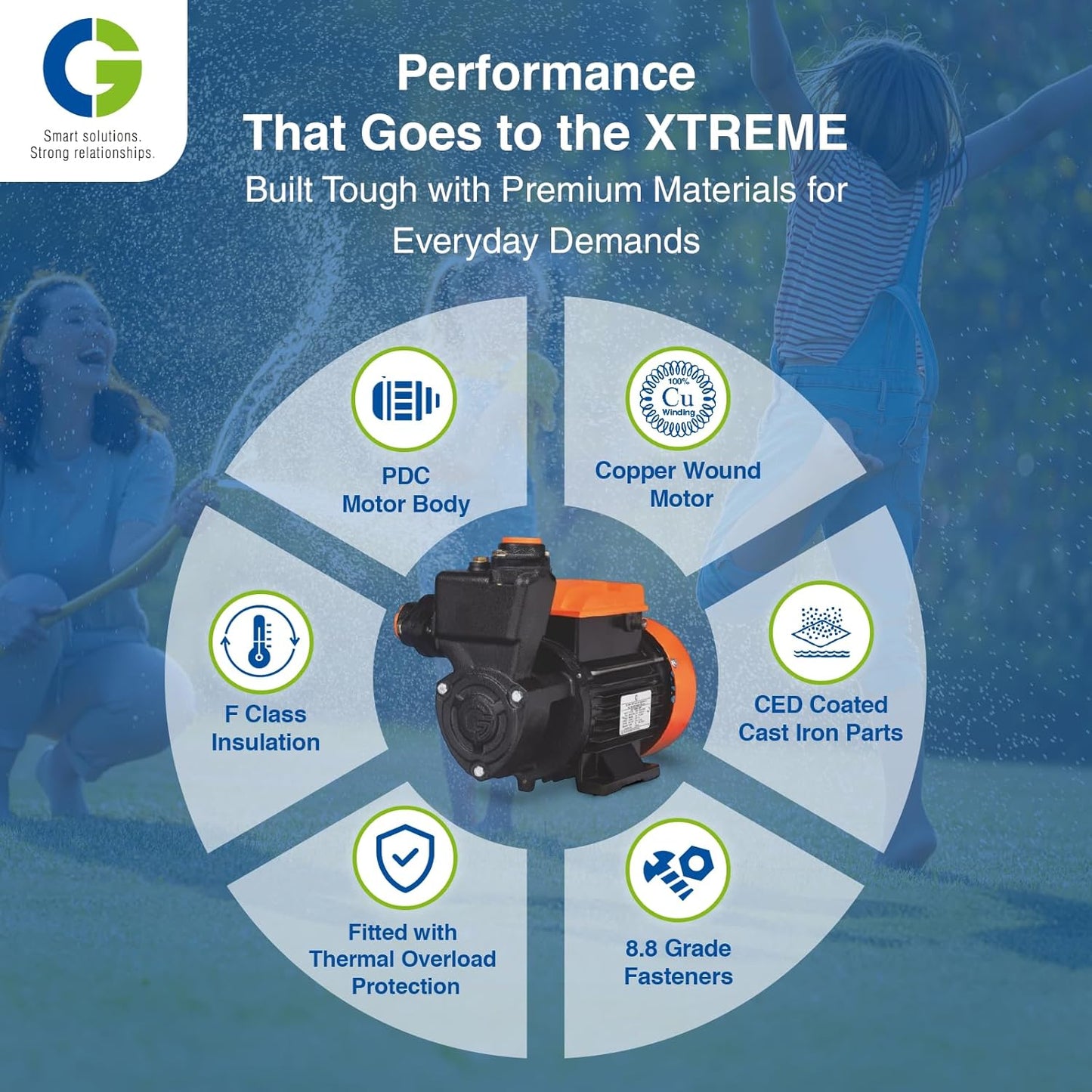 CG-CGDMM15XT | miniXTREME | 1.1kW/1.5 HP | Regenerative Mini Monobloc Pump| Copper Motor | CED Coated Components | Forged Brass Impeller | PDC Motor Body | 8.8 Grade Fastner | 1Yr Warranty