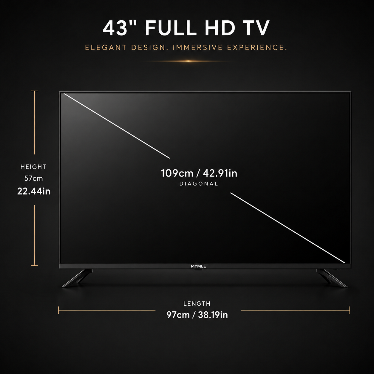 MYMEE 43" Smart Android TV (Full HD | Dolby Sound | Android 14) | Voice BT
