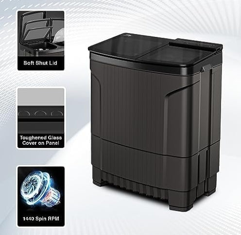 Spacious & Efficient – Godrej 9 Kg 5-Star Semi-Automatic Washing Machine (Crystal Grey)