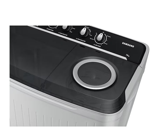 Heavy-Duty Cleaning – Samsung 9 Kg Semi-Automatic Washing Machine, Light Gray, 5 Star