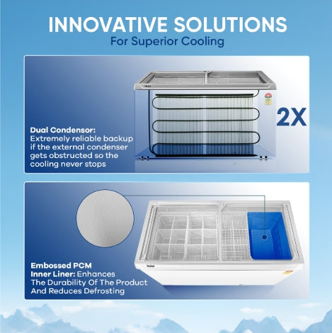 Haier HFC‑400GM5 – 400 L Flat Glass‑Top Chest Freezer