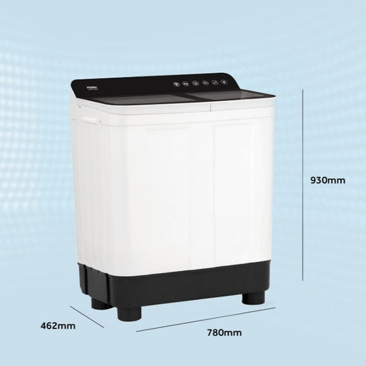 Haier 5-Star Rated Semi-Automatic Top Load Washer – 7 Kg, HTW70-178BKN (Black)