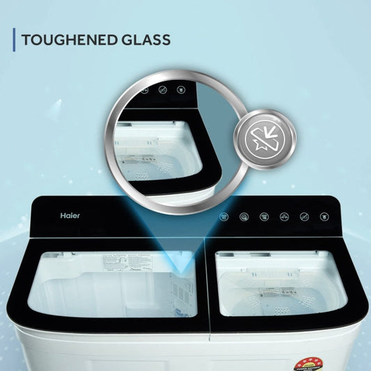 Haier 5-Star Rated Semi-Automatic Top Load Washer – 7 Kg, HTW70-178BKN (Black)