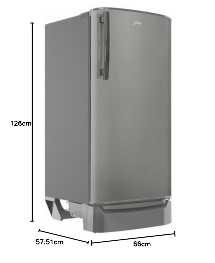 Godrej 180 L 2 Star Direct Cool Turbo Cooling Technology With Upto 24 Days farm Freshness Single Door Refrigerator (RD ERIOPLS 205B THF ST GL, Steel Glow)