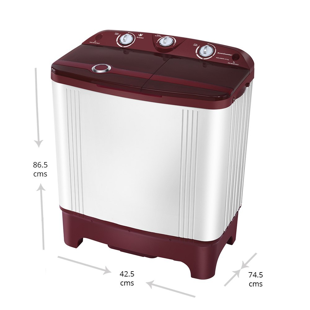 Kelvinator SATT 6.5 Kg Semi Automatic Top Load Washing Machine Model: KWS-B650CR | Rust Free Body