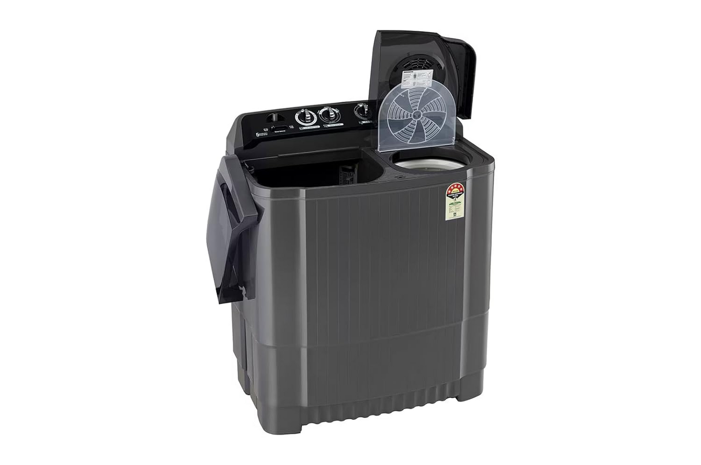 LG 9.5Kg 5 Star Semi Automatic Top Load Washing Machine,(Roller Jet Pulsator + Soak, Rat Away, Middle Black,P9555SKAZ)