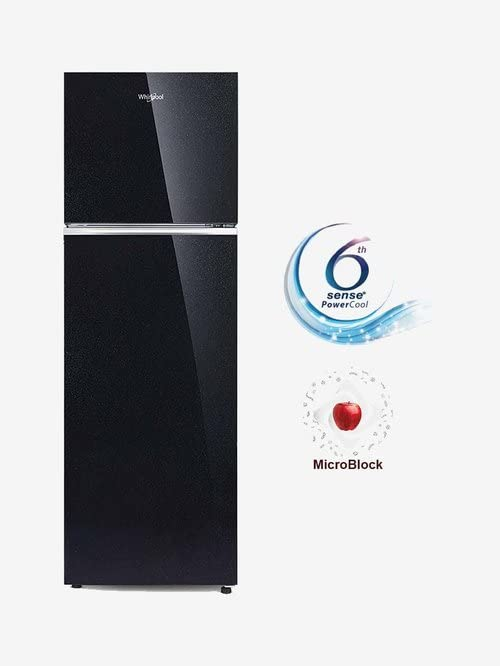 Whirlpool 292 Liters Double Door Refrigerator (Crystal Black/Glass Door, NEO 305GD PRM)