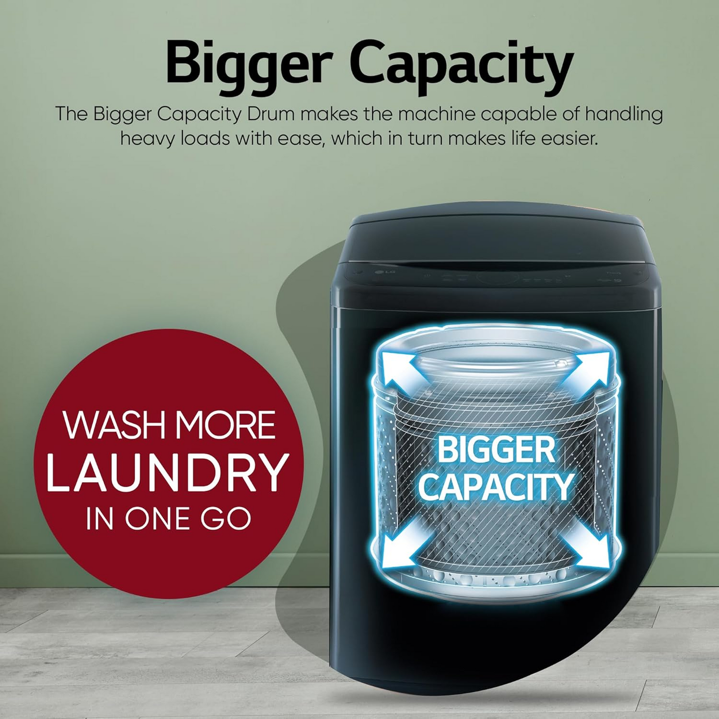 LG Smart Choice, 9 Kg, 5 Star, Smart Inverter Technology, Turbodrum, Fully Automatic Top Load Washing Machine (T90AJMB1Z, Jetspray+, Turbowash, Auto Tub Clean after every wash cycle, Middle Black)