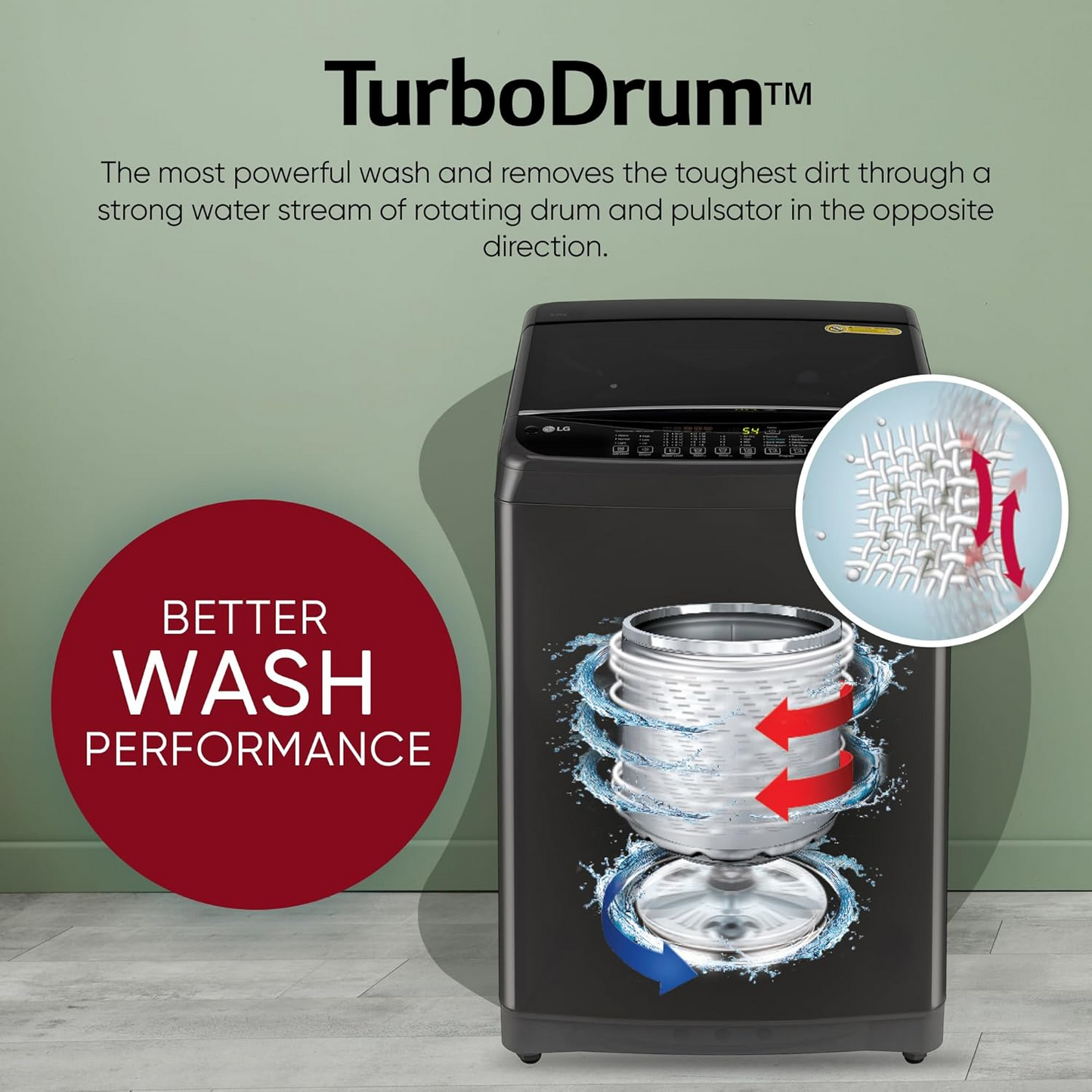 LG Smart Choice, 9 Kg, 5 Star, Smart Inverter Technology, Turbodrum, Fully Automatic Top Load Washing Machine (T90AJMB1Z, Jetspray+, Turbowash, Auto Tub Clean after every wash cycle, Middle Black)