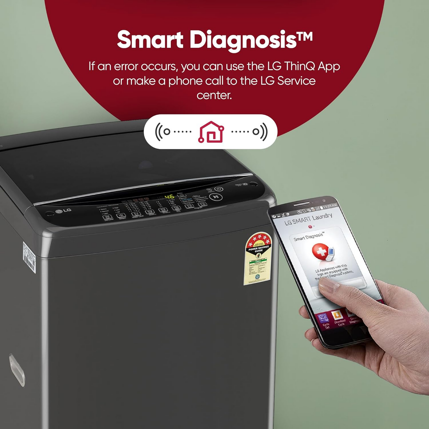 LG Smart Choice, 9 Kg, 5 Star, Smart Inverter Technology, Turbodrum, Fully Automatic Top Load Washing Machine (T90AJMB1Z, Jetspray+, Turbowash, Auto Tub Clean after every wash cycle, Middle Black)