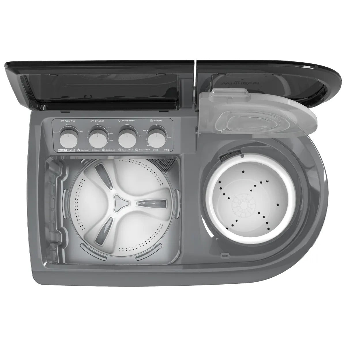 Whirlpool 9 kg Semi Automatic Washing Machine – HYDROWASH ELITE 9.0 (Midnight Grey) | 10-Year Motor Warranty
