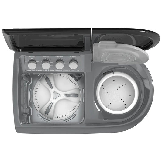Whirlpool 9 kg Semi Automatic Washing Machine – HYDROWASH ELITE 9.0 (Midnight Grey) | 10-Year Motor Warranty