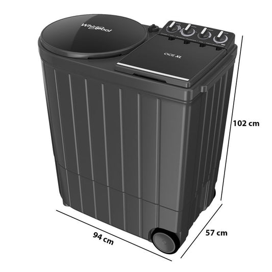 Whirlpool Ace XL 10kg Semi-Automatic Top Load Washing Machine with Dynamix Detergent Dispenser – Graphite Grey