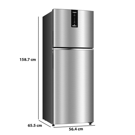 Whirlpool Intellifresh Pro 235L 2-Star Convertible Frost-Free Double-Door Refrigerator (Illusia Steel, Model: 21669)