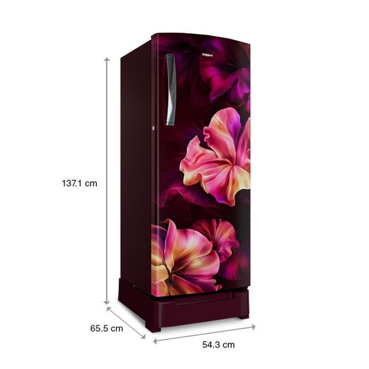 Whirlpool Icemagic Pro 192L 5-Star Single Door Refrigerator (Wine Silk, Model: 73162)