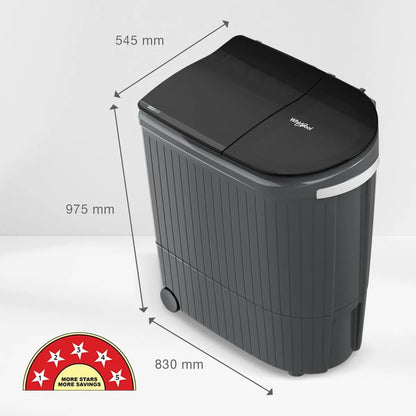 Whirlpool 9 kg Semi Automatic Washing Machine – HYDROWASH ELITE 9.0 (Midnight Grey) | 10-Year Motor Warranty| 30312