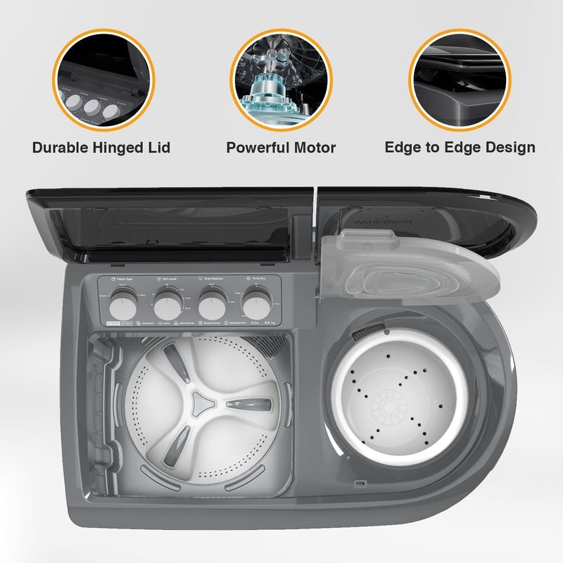Whirlpool Hydrowash Elite 9 Kg 5-Star Semi-Automatic Washing Machine – SA30312, 3D Wave Tech