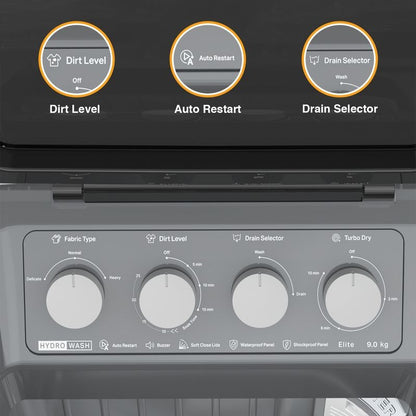 Whirlpool Hydrowash Elite 9 Kg 5-Star Semi-Automatic Washing Machine – SA30312, 3D Wave Tech