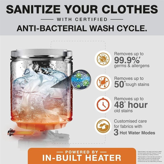 Whirlpool 360° Bloomwash Pro FA31331 – 9.5kg 5-Star Top Load Washing Machine with In-Built Heater