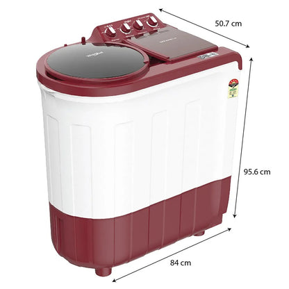 Whirlpool 8 kg Semi Automatic Washing Machine – ACE 8.0 SuperSoak (Coral Red) | 5-Year Warranty |30275