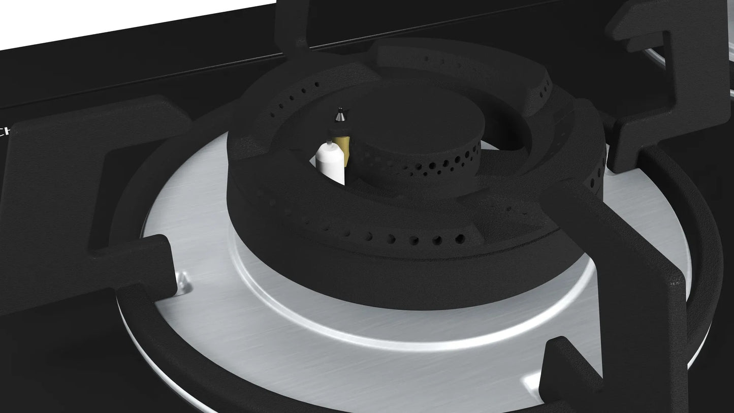 Bosch Series 4 Built-In Gas Hob – PMD83D31NX (70 cm, Black Tempered Glass)