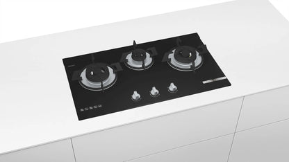 Bosch Series 4 Built-In Gas Hob – PMD83D31NX (70 cm, Black Tempered Glass)