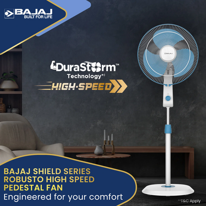 Bajaj Robusto HS 400mm High Speed Pedestal Fan