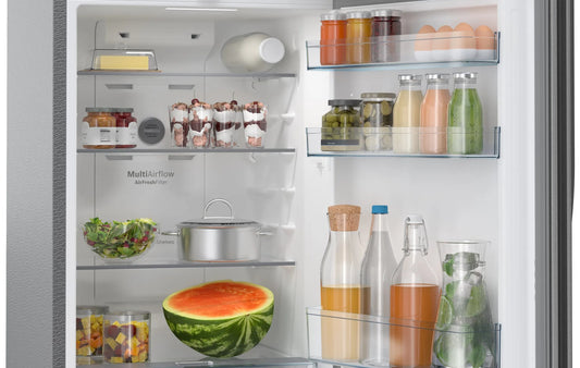 Bosch CTC27K031I 243L 3-Star Frost-Free Double Door Refrigerator – Convertible, Inverter, Smoky Steel