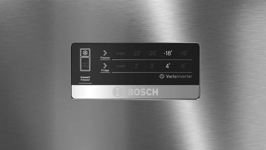 Bosch CTC27K031I 243L 3-Star Frost-Free Double Door Refrigerator – Convertible, Inverter, Smoky Steel