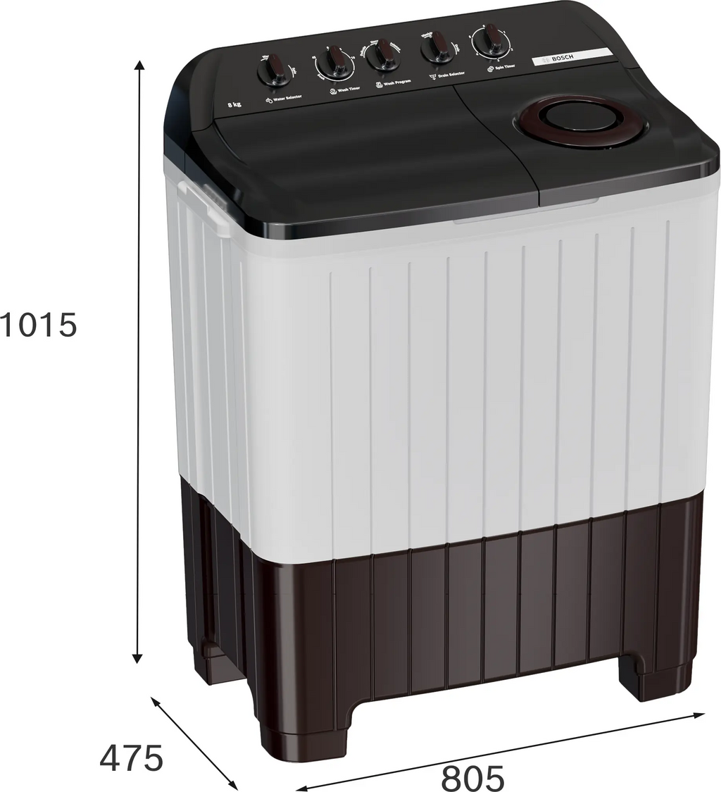 Bosch Series 2 Semi-Automatic Top Load Washing Machine 8 kg 1300 RPM WJP80AU0IN