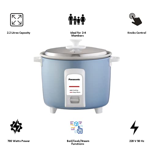 Panasonic SR-WA22H(BBW)BLK Electric Rice Cooker – 2.2L, Black