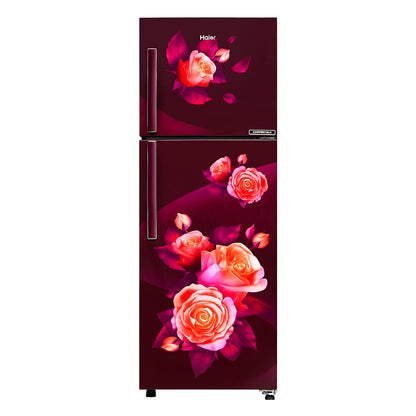 Haier HRF-2902CRR-P – 240L 2-Star Frost Free Double Door Refrigerator with 5-in-1 Convertible Modes (Red Rose Finish)
