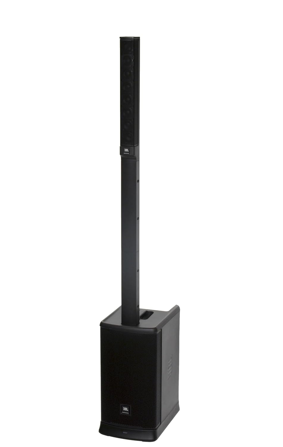 Black speaker on a white background