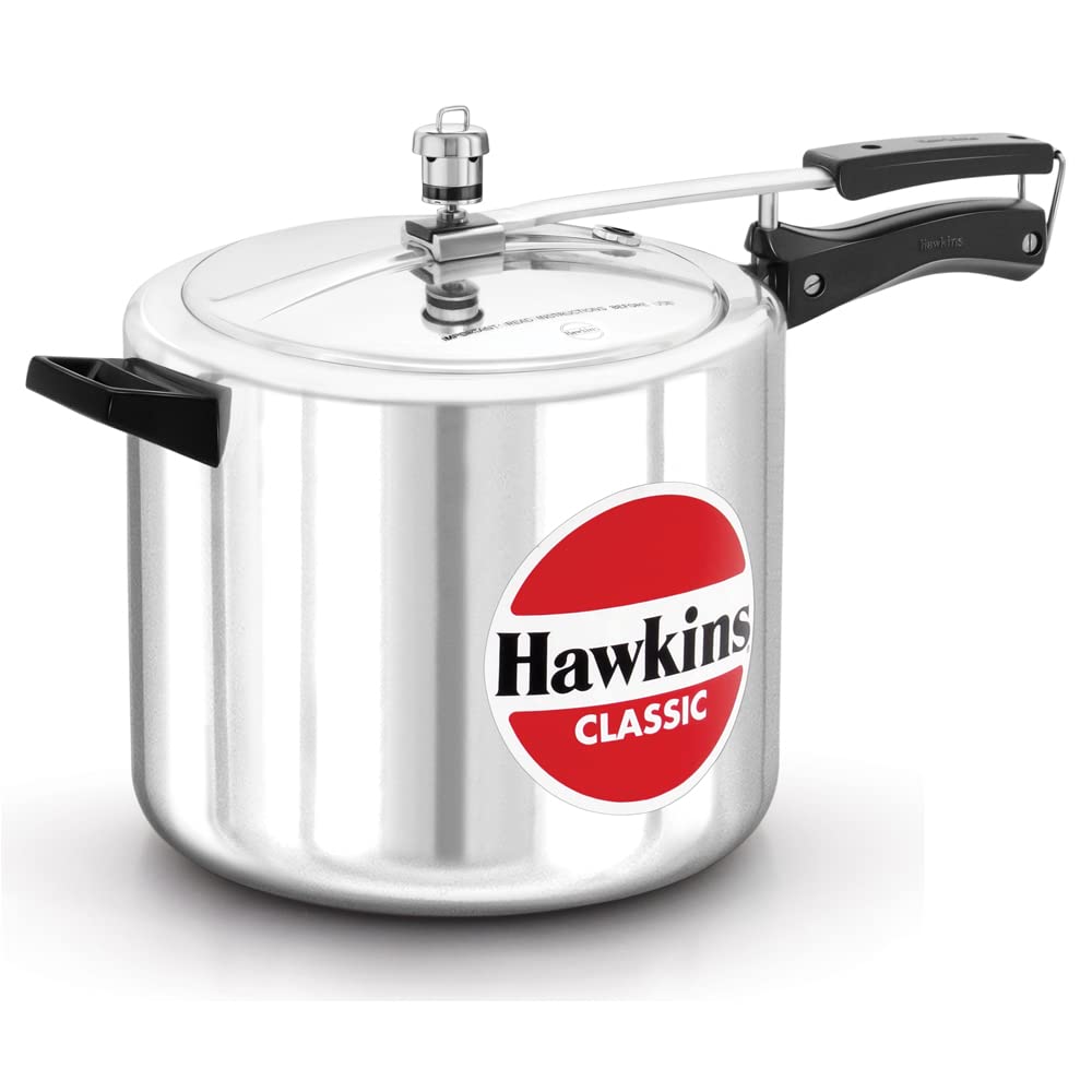 Hawkins Classic 10L Pressure Cooker – Virgin Aluminium | CL10 | For 8–12 People