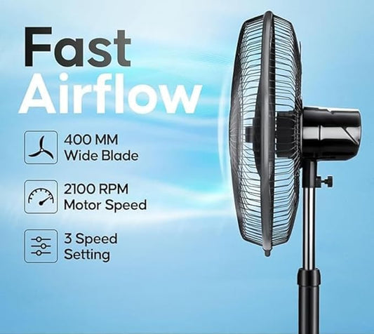Ecolink Classic Farrata Pedestal Fan — 500 mm (Black)