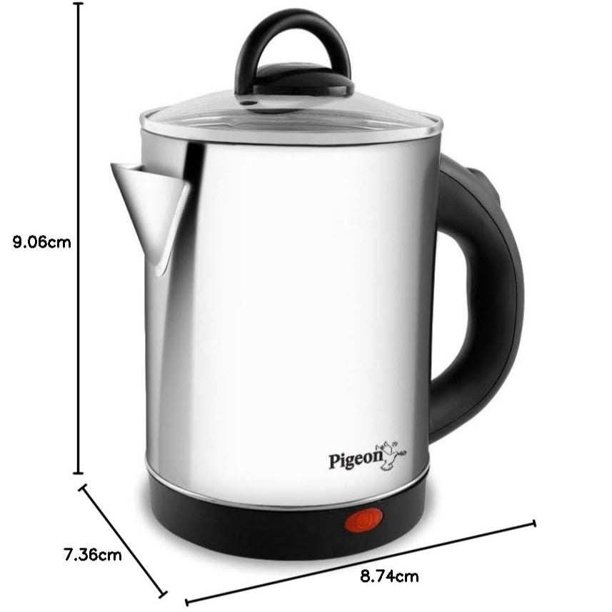 Pigeon Quartz 1.7L Electric Kettle (Model: SAP-14525) – 1500W, Stainless Steel Body, Glass Lid, Auto Shut-Off