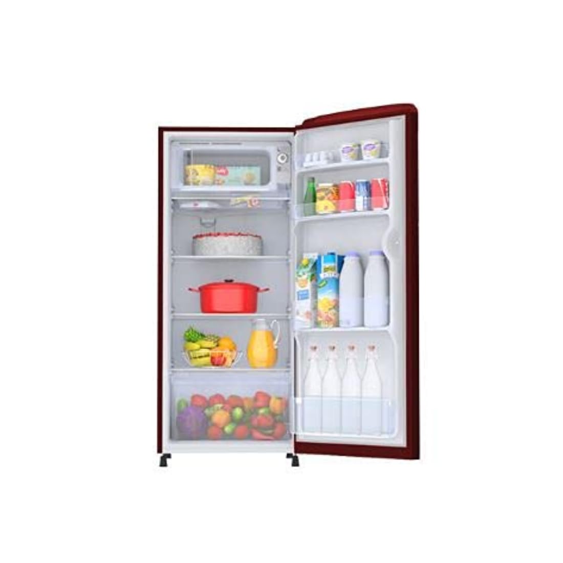 Haier HRD-1962BBR-N – 175L 2-Star Direct Cool Single Door Refrigerator (Burgundy Red)