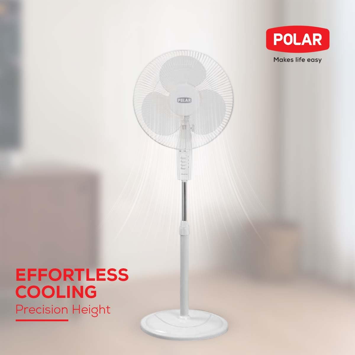 Polar Annexer R 400mm Pedestal Fan – Normal Speed, 3-Speed Control, 100% Copper Motor