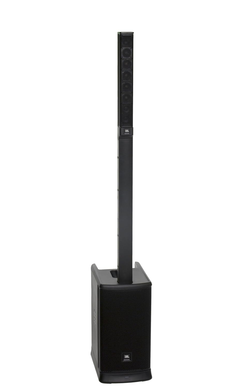 Black speaker on a white background