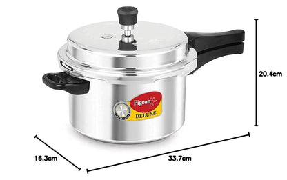Pigeon Deluxe 3L Aluminium Pressure Cooker – Outer Lid, Gas Compatible, ISI Certified