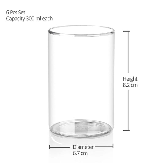 Treo Borosilicate Vector Tumbler Set – 300 ml (Set of 2)