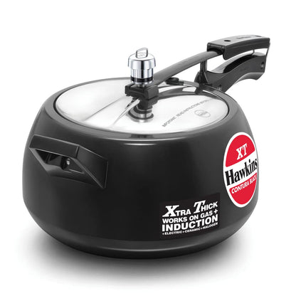 Hawkins Contura Black XT 5L Pressure Cooker – Hard Anodized, Induction-Compatible, Inner Lid Design