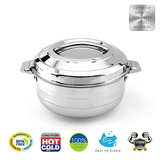Cello Lumina 3500 ml Double-Walled Stainless Steel Casserole – Thermoware Hot Pot