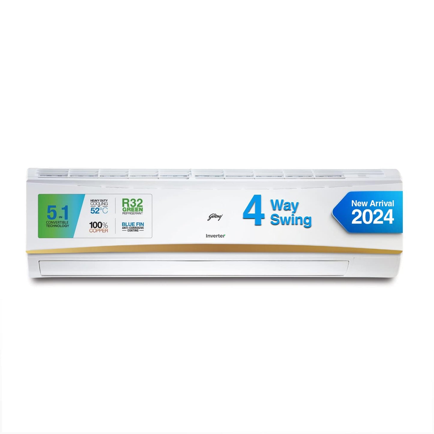 Godrej SIC 30LTC3-GWR – 2.5 Ton Inverter Split AC, 3-Star, 5-in-1 Cooling, Copper Condenser