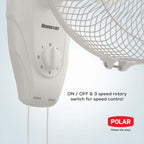Polar Annexer MB 400mm Wall Fan – 3-Speed, 100% Copper Motor, Oscillating