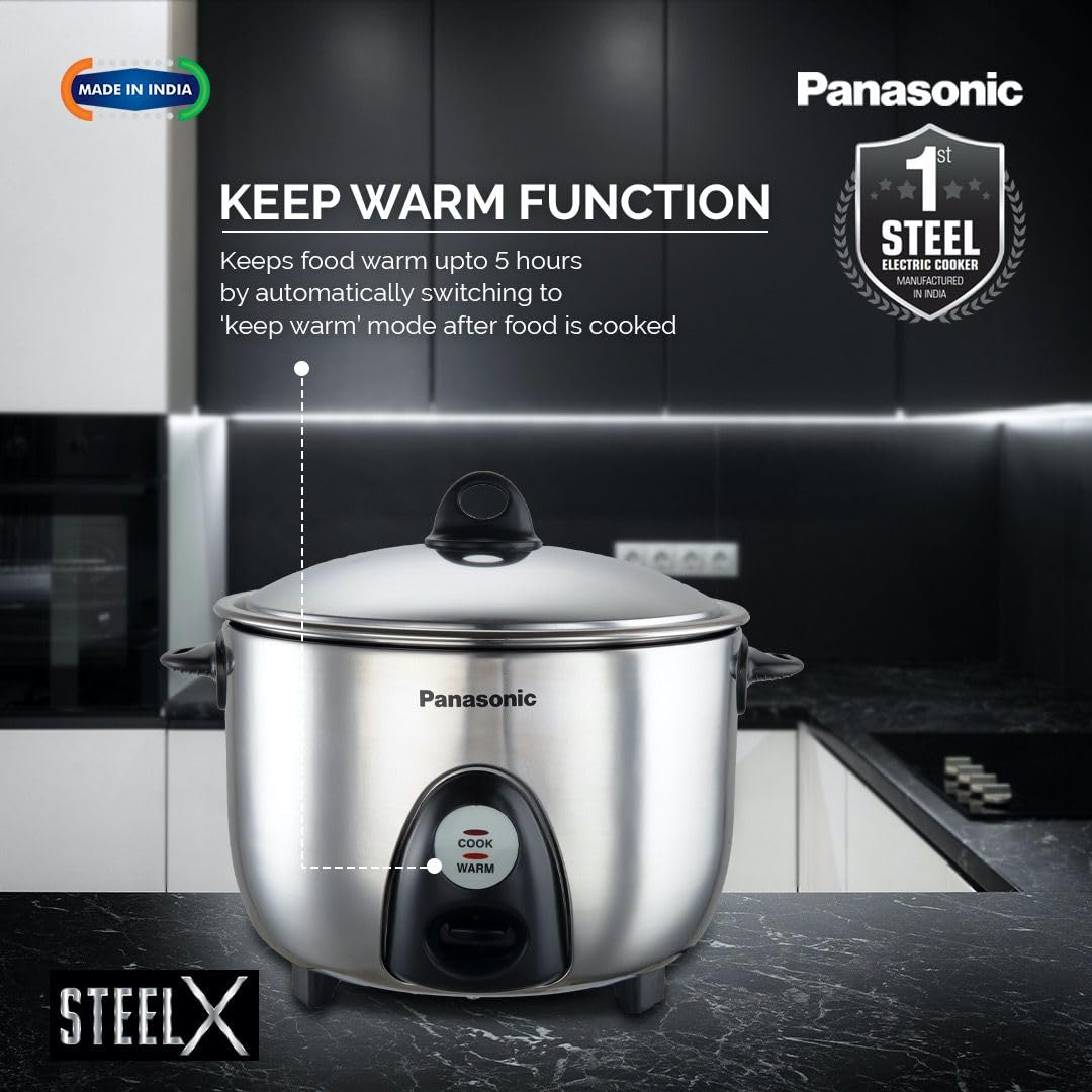 Panasonic SR-G18(SUS) Electric Rice Cooker – 1.8L, Stainless Steel